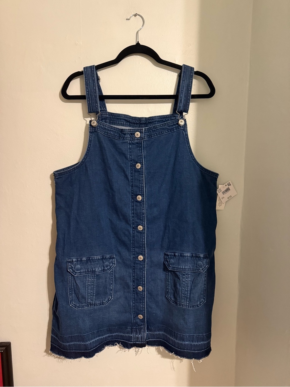 American Eagle Outfitters Blue Denim Button-Front Overall Dress
